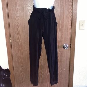 High waisted tie pants